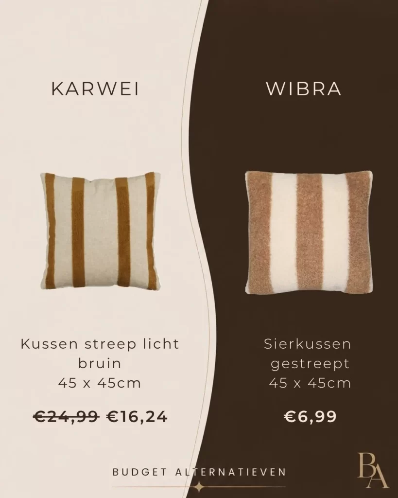 wibra sierkussen vs karwei